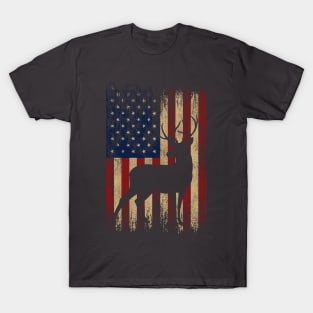 deer and usa flag T-Shirt